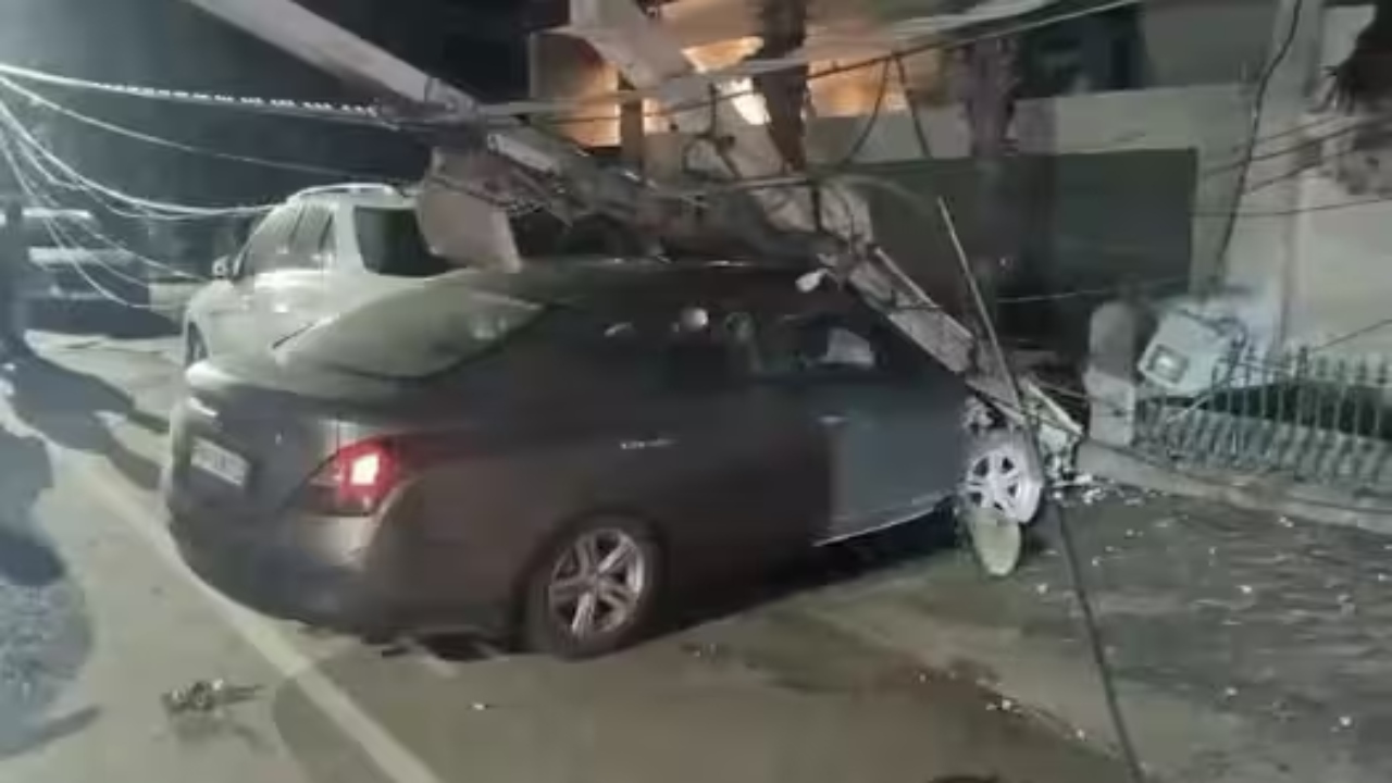 High-Speed Crash in Ludhiana: Car Slams into Mercedes in Model Town!